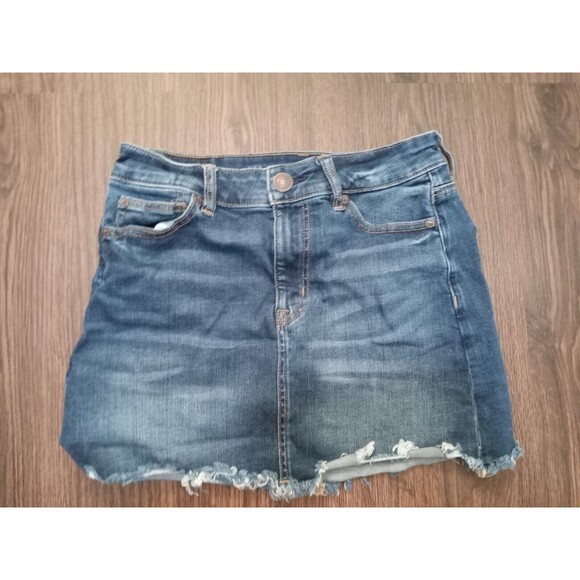 American Eagle Next Level stretch Mini Skirt Womens Size 4 Raw Hem High Rise - Picture 1 of 8